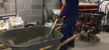 mason stove- mixing concrete